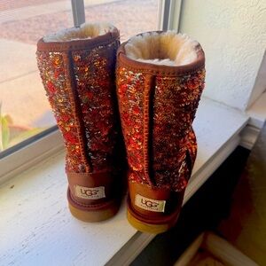 UGG Sparkly Sequin Boots - Brown and Gold